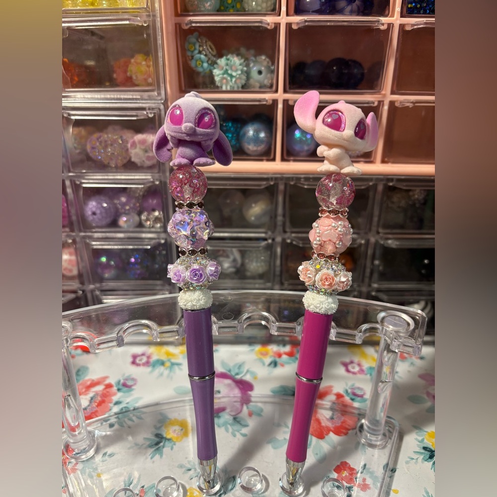 Valentine’s 💝 Angel and Stitch Beaded pen SET 💘